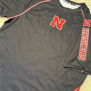 Adidas Black and Red N Huskers T-Shirt
